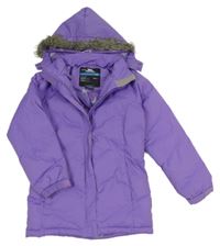 Fialová funkční šusťáková zimní bunda s odepínací kapucí Trespass