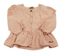 Světlerůžová manšestrová peplum tunika Manor 