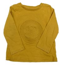 Hořčicové triko s logem River Island 