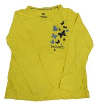 Žluté triko s motýly Lupilu