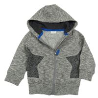 Šedá melírovaná propínací mikina s kapucí F&F