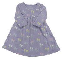 Levandulové teplákové šaty s kytičkami M&S