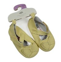 Nové - Vanilkové koženkové capáčky s mašlí Primark vel. 21