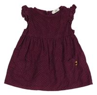 Fialové manšestrové šaty s puntíky Topolino