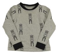 Šedo-černá mikina s tygry