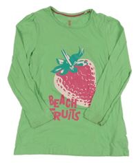 Pistáciové triko s jahůdkami Lupilu