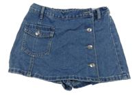 Modré riflové sukňové kraťasy Shein