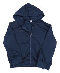 Tmavomodrá propínací sportovní mikina s kapucí Shein