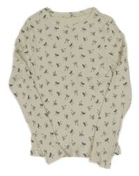 Smetanové žebrované triko s mašličkami Dunnes