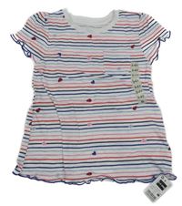 Nové - Bílo-barevná pruhovaná tunika s beruškami Matalan