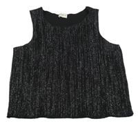 Černo-stříbrný crop halenkový top F&F