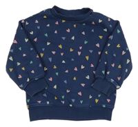 Tmavomodrá mikina se srdíčky M&S