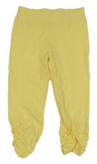 Žluté capri řasené legíny 