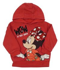Červená mikina s Minnií a kapucí Disney