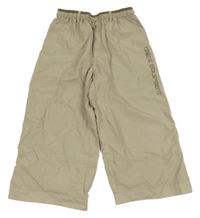 Béžové šusťákové capri kalhoty 