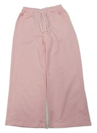 Světlerůžové wide leg tepláky Shein