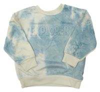 Bílo-světlemodrá batikovaná mikina s nápisem Primark 