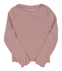 Světlerůžové žebrované triko s kroucenými lemy Primark