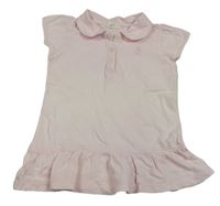 Světlerůžové šaty s límečkem Benetton