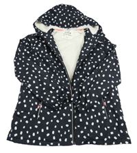 Černo-bílá vzorovaná šusťáková pod/zimní bunda s kapucí George