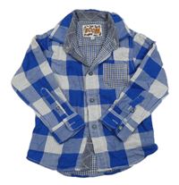 Cobaltově modro-bílo-světlemodrá kostkovaná košile M&S