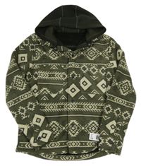 Nové - khaki vzorovaná fleecová zateplená košilová bunda s kapucí St. Bernard