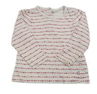 Smetanové triko s červenými srdíčky Liegelind