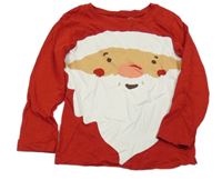 Červené vánoční triko se Santou H&M