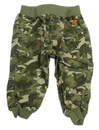 Army-khaki cuff plátěné kalhoty s dinosaury C&A