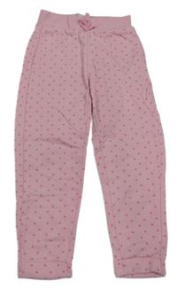 Růžové tepláky s hvězdičkami a mašlí POCOPIANO