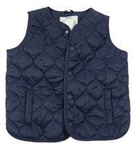 Tmavomodrá prošívaná šusťáková zateplená vesta M&S