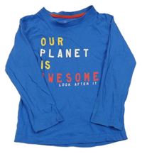 Modré triko s nápisy Mothercare