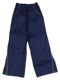 Tmavomodré šusťákové nepromokavé funkční kalhoty crane