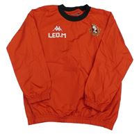 Červeno-černá šusťáková nepromokavá fotbalová bunda se znakem Kappa