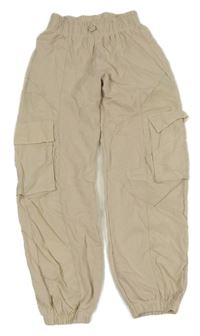 Světlebéžové cargo tepláky ZARA