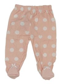 Světlerůžovo-bílé puntíkaté polodupky s mašličkami Disney