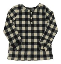 Černo-bílá kostkovaná žebrovaná úpletová mikina George