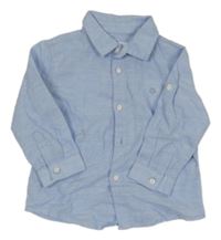 Světlemodrá melírovaná lněná košile mayoral