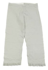 Bílé capri legíny s krajkou H&M