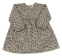 Béžovohnědo-smetanovo-tmavošedé vzorované úpletové šaty PRIMARK