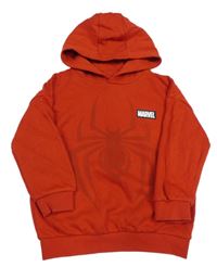 Červená oversize mikina s pavoukem - Spider-man a kapucí MARVEL