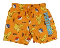 Oranžové plážové kraťasy s Pikachu PRIMARK