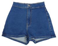 Modré teplákové riflové kraťasy Pull & Bear