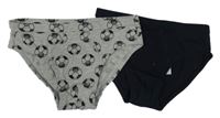 2x Šedé + tmavomodré slipy Tezenis 