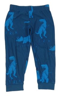 Petrolejové fleecové pyžamové kalhoty s dinosaury M&S