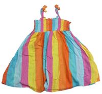 Barevné pruhované žabičkové třpytivé šaty Matalan
