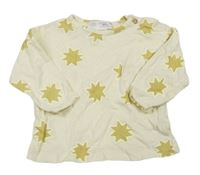 Krémové triko s hvězdičkami a kapsičkou Zara