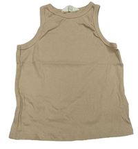 Béžový žebrovaný crop top H&M