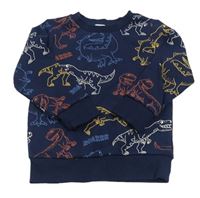 Tmavomodrá mikina s dinosaury C&A