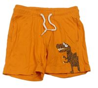 Oranžové bavlněné kraťasy s dinosaurem C&A